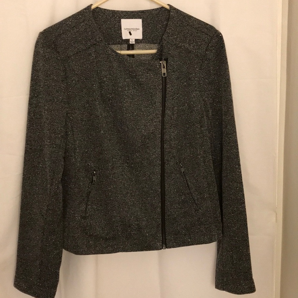 New Catherine Malandrino Nubby Black Knit Jacket
